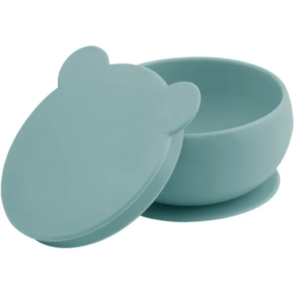 Minikoioi Minikoioi Bowl Aqua Green silikonska posoda s priseskom 1 kos