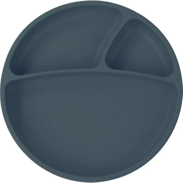 Minikoioi Minikoioi Puzzle Plate Deep Blue deljeni krožnik s priseskom 1 kos