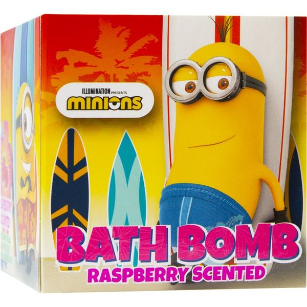 Minions Minions Bath Bomb šumeča kopalna kroglica Raspberry 1 kos