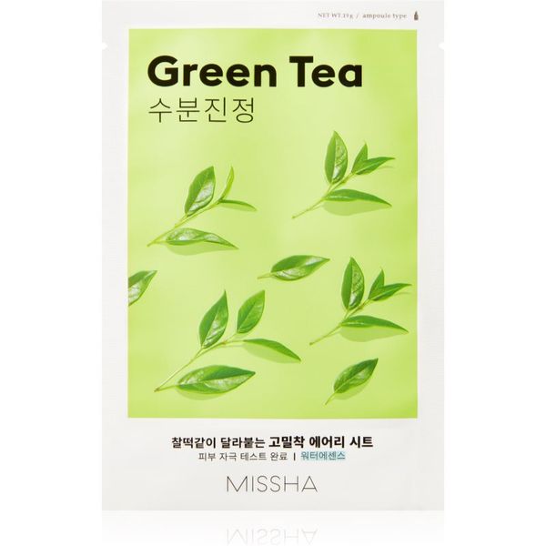 Missha Missha Airy Fit Green Tea pomirjevalna tekstilna maska z zelenim čajem 19 g