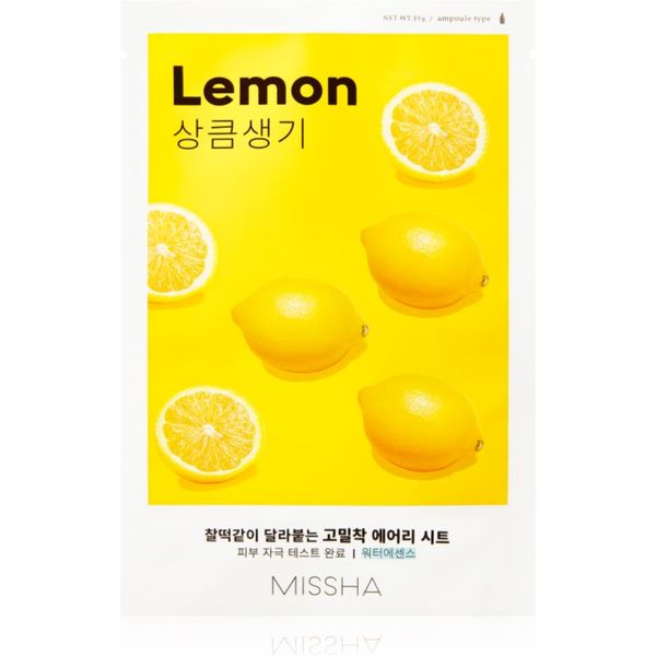 Missha Missha Airy Fit Lemon maska iz platna za posvetlitev in vitalnost kožo 19 g