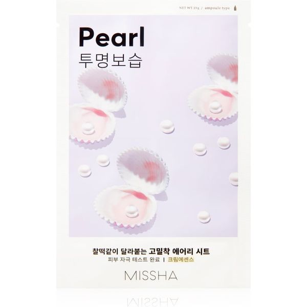 Missha Missha Airy Fit Pearl maska iz platna s posvetlitvenim in vlažilnim učinkom 19 g