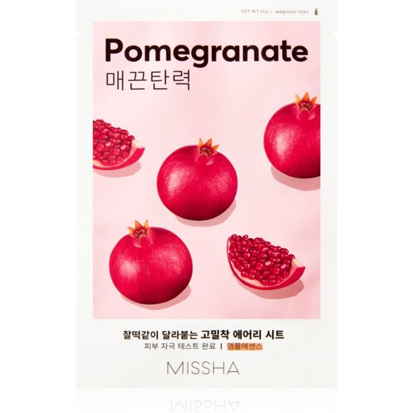 Missha Missha Airy Fit Pomegranate maska iz platna z mehčalnim in osvežilnim učinkom 19 g