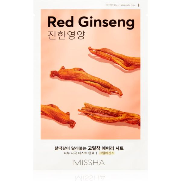 Missha Missha Airy Fit Red Ginseng maska iz platna z vlažilnim in revitalizacijskim učinkom 19 g
