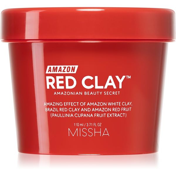 Missha Missha Amazon Red Clay™ čistilna maska za zmanjšanje proizvodnje sebuma in por z ilovico 110 ml