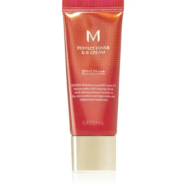 Missha Missha M Perfect Cover BB krema z zelo visoko UV zaščito majhno pakiranje odtenek No. 13 Bright Beige SPF 42/PA+++ 20 ml