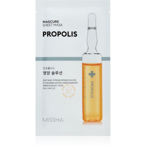 Missha Missha Mascure Propolis hranilna tekstilna maska za občutljivo in razdraženo kožo 28 ml