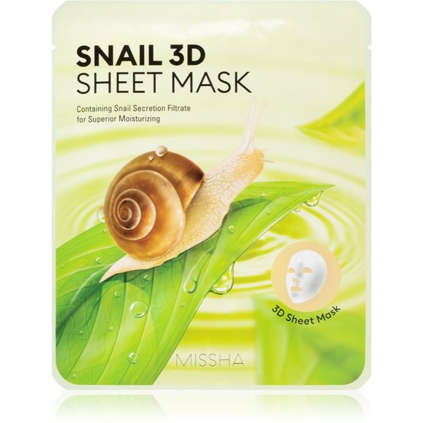 Missha Missha Snail maska iz platna s čistilnim in osvežilnim učinkom s polžjim ekstraktom 23 g