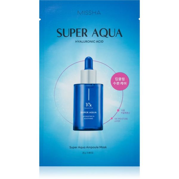 Missha Missha Super Aqua 10 Hyaluronic Acid vlažilna tekstilna maska 28 g