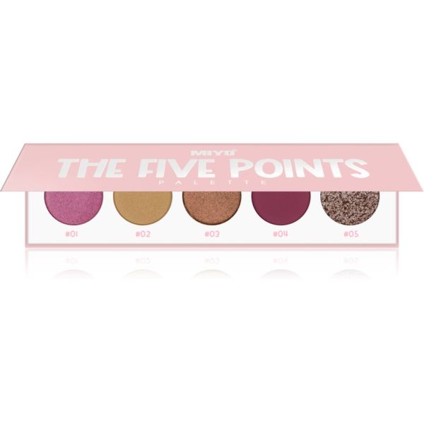 Miyo Miyo Eyeshadow The five points paleta senčil za oči odtenek 27 Purple heart 1 kos