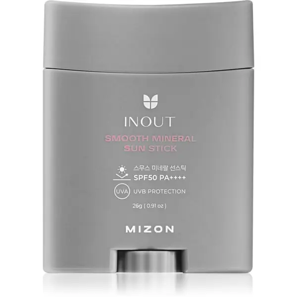 Mizon Mizon Inout Smooth Mineral Sun Stick mineralna zaščitna krema za obraz in občutljive predele v paličici SPF 50+ 26 g