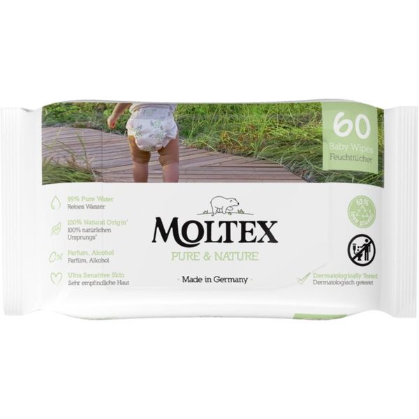 Moltex Moltex Pure & Nature Baby Wipes vlažni robčki za otroke 60 kos