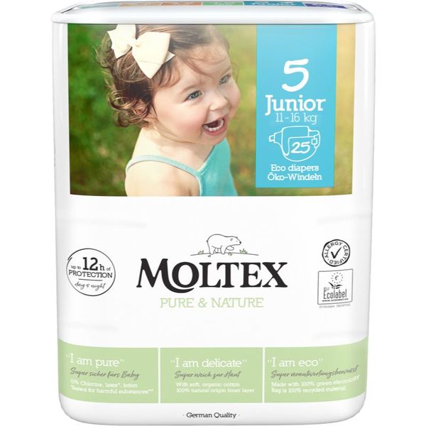 Moltex Moltex Pure & Nature Junior Size 5 ekološke plenice za enkratno uporabo 11-16 kg 25 kos