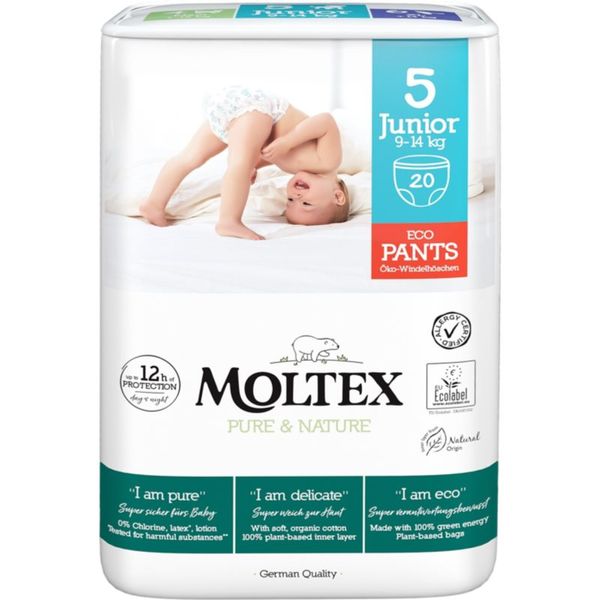 Moltex Moltex Pure & Nature Junior Size 5 hlačne plenice za enkratno uporabo 9-14 kg 20 kos
