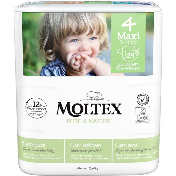 Moltex Moltex Pure & Nature Maxi Size 4 ekološke plenice za enkratno uporabo 7-14 kg 29 kos