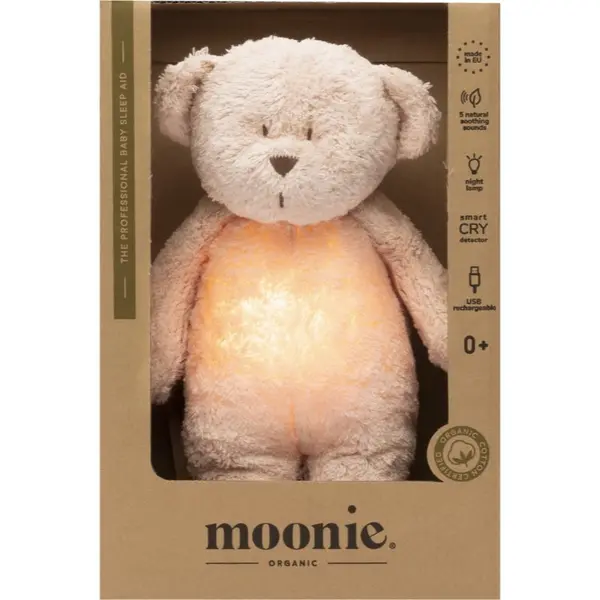 Moonie Moonie Bear 2.0 Organic Rose ninica z melodijo 1 kos