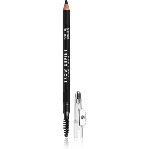 MUA Makeup Academy MUA Makeup Academy Brow Define dolgoobstojni svinčnik za obrvi s krtačko odtenek Black 1,2 g