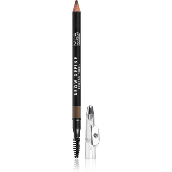MUA Makeup Academy MUA Makeup Academy Brow Define dolgoobstojni svinčnik za obrvi s krtačko odtenek Mid Brown 1,2 g