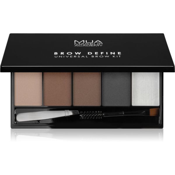 MUA Makeup Academy MUA Makeup Academy Brow Define paleta pudrastih senčil za obrvi z aplikatorjem 1 kos