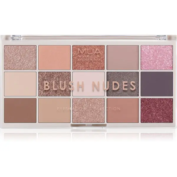 MUA Makeup Academy MUA Makeup Academy Eyeshadow Collection 15 Shade Palette paleta senčil za oči odtenek Blush Nudes 12 g