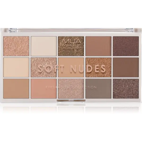 MUA Makeup Academy MUA Makeup Academy Eyeshadow Collection 15 Shade Palette paleta senčil za oči odtenek Soft Nudes 12 g