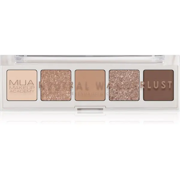 MUA Makeup Academy MUA Makeup Academy Eyeshadow Collection 5 Shade Palette paleta senčil za oči odtenek Neutral Wanderlust 3.8 g
