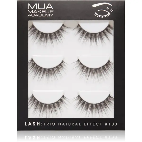 MUA Makeup Academy MUA Makeup Academy Lashes Natural Effect umetne trepalnice #100 3 par