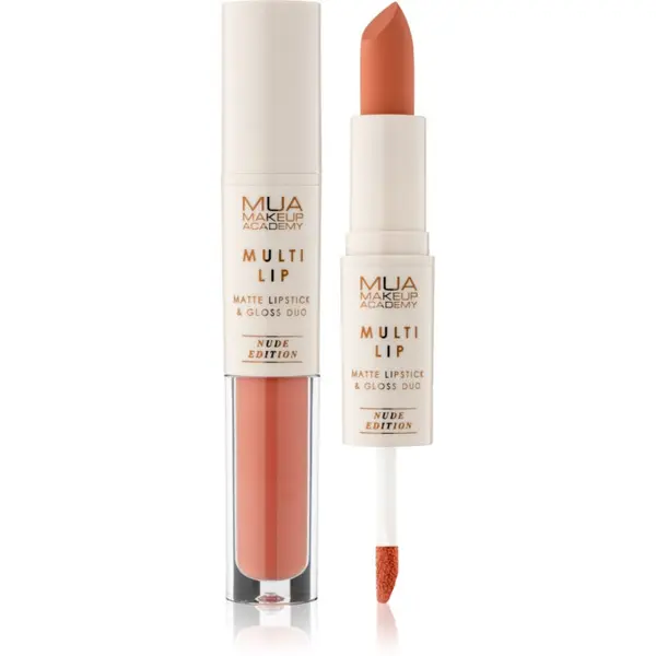 MUA Makeup Academy MUA Makeup Academy Multi Lip Nude Edition Dolgoobstojna šminka in sijaj za ustnice duo odtenek Balance 3.2 g