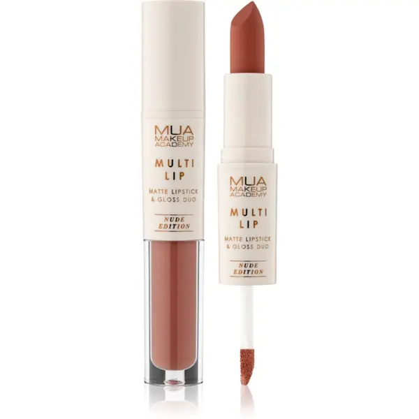MUA Makeup Academy MUA Makeup Academy Multi Lip Nude Edition Dolgoobstojna šminka in sijaj za ustnice duo odtenek Classic 3.2 g