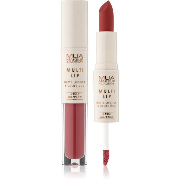 MUA Makeup Academy MUA Makeup Academy Multi Lip Nude Edition Dolgoobstojna šminka in sijaj za ustnice duo odtenek Soleil 3.2 g