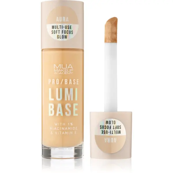 MUA Makeup Academy MUA Makeup Academy PRO/BASE Lumi Base posvetlitvena podlaga za ličila (primer) odtenek Aura (Warm) 33 ml