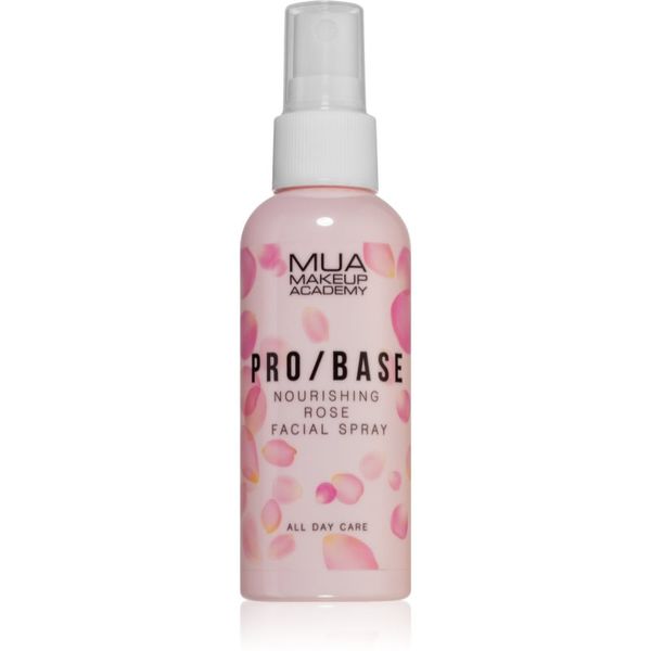 MUA Makeup Academy MUA Makeup Academy PRO/BASE Rose meglica za obraz za fiksacijo make-upa z vrtnično vodo 70 ml