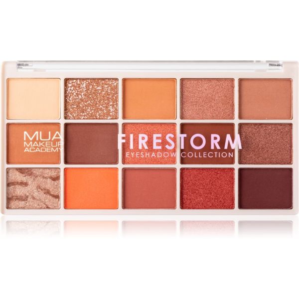 MUA Makeup Academy MUA Makeup Academy Professional 15 Shade Palette paleta senčil za oči odtenek Firestorm 12 g