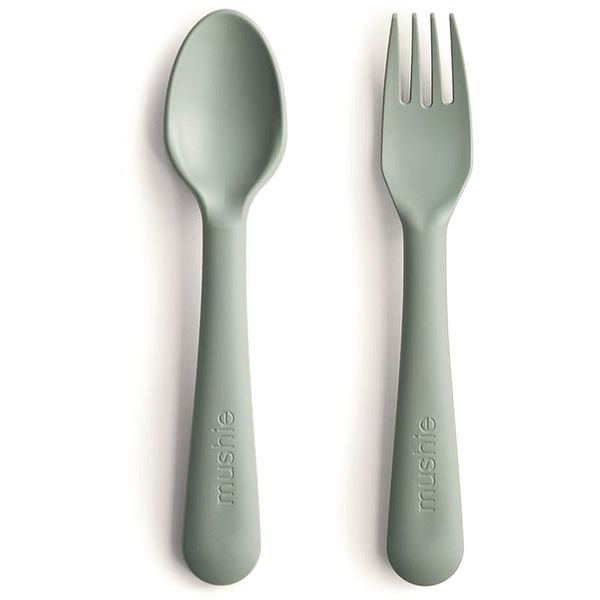 Mushie Mushie Fork and Spoon Set pribor Sage 2 kos