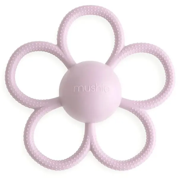 Mushie Mushie Rattle Teether Toy grizalo z ropotuljico Soft Lilac 1 kos
