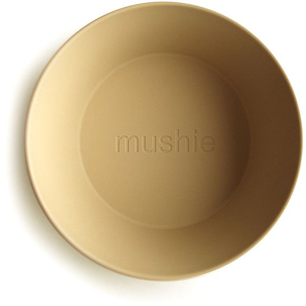 Mushie Mushie Round Dinnerware Bowl skledica Mustard 2 kos