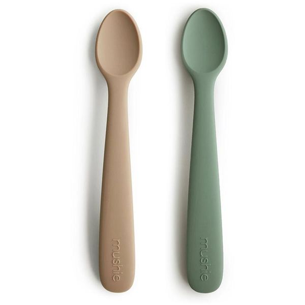 Mushie Mushie Silicone Feeding Spoons žlička Dried Thyme/Natural 2 kos