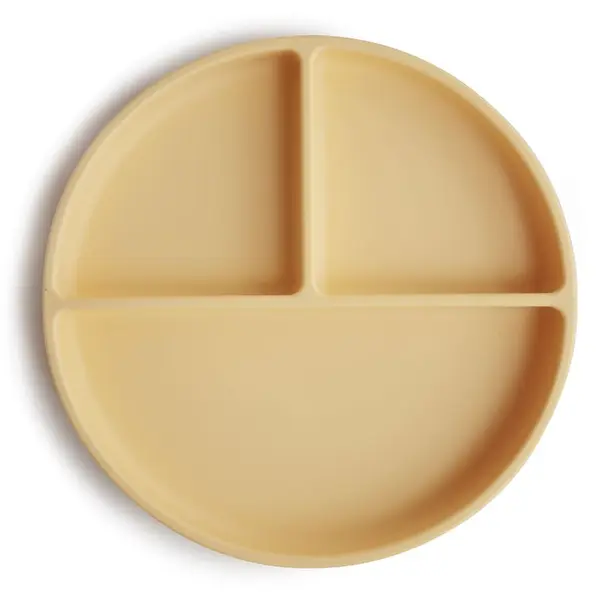 Mushie Mushie Silicone Suction Plate deljeni krožnik s priseskom Daffodil 1 kos