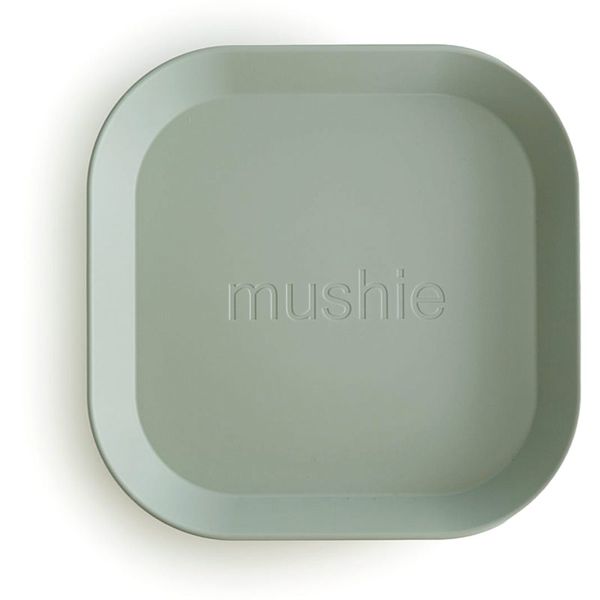 Mushie Mushie Square Dinnerware Plates krožnik Sage 2 kos