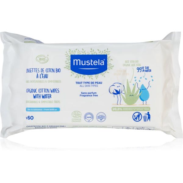 Mustela Mustela BIO Organic Cotton Wipes vlažni robčki za otroke 60 kos