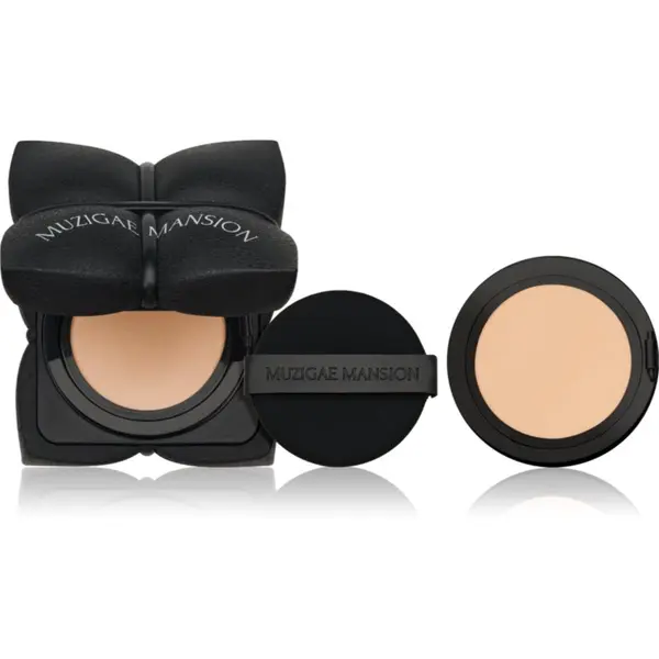 MUZIGAE MANSION MUZIGAE MANSION Sleek Matt Cushion dolgoobstojni tekoči puder v gobici SPF 50+ + nadomestno polnilo odtenek N23 2x15 g
