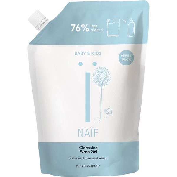 Naif Naif Baby & Kids Cleansing Wash Gel čistilni gel za umivanje za otroke in dojenčke nadomestno polnilo 500 ml