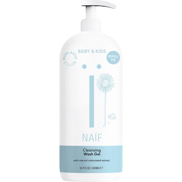 Naif Naif Baby & Kids Cleansing Wash Gel čistilni gel za umivanje za otroke in dojenčke Refill Me 500 ml