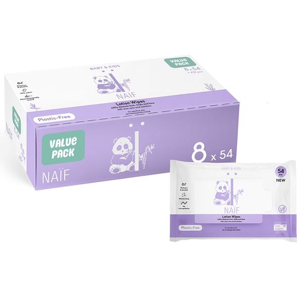 Naif Naif Baby & Kids Lotion Wipes vlažni robčki za otroke od rojstva 8x54 kos