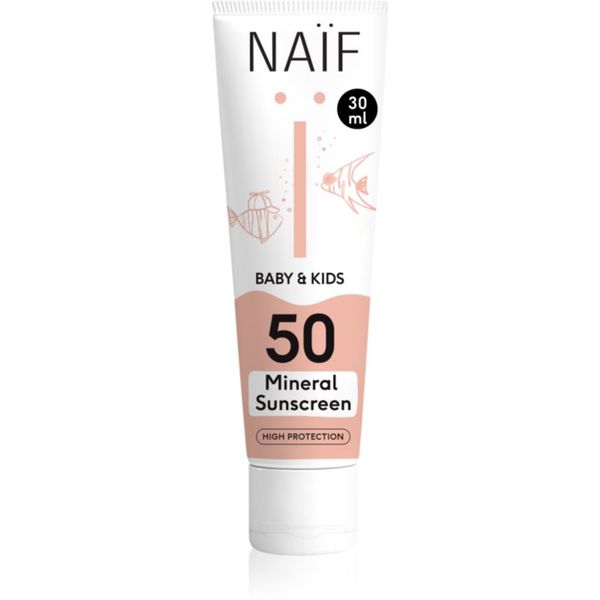 Naif Naif Baby & Kids Mineral Sunscreen SPF 50 zaščitna krema za sončenje za dojenčke in otroke SPF 50 30 ml