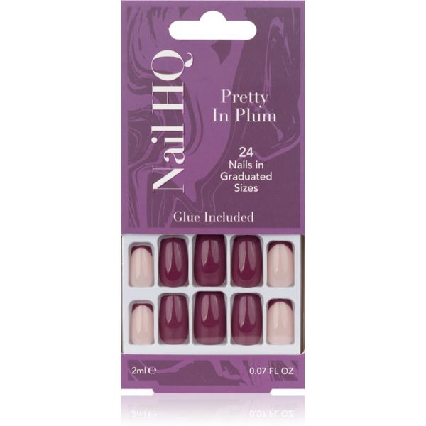 Nail HQ Nail HQ Square umetni nohti Pretty In Plum 24 kos