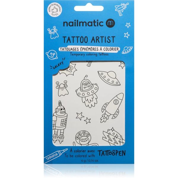 Nailmatic Nailmatic Tattoo Artist Temporary Coloring Tattoos tetovaža za otroke 3 y+ Galaxy 9x16,3 cm