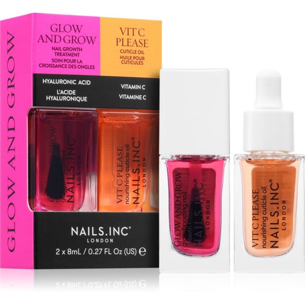 Nails Inc. Nails Inc. Glow and Grow & Vit C Please set lakov za nohte (s hranilnim učinkom)