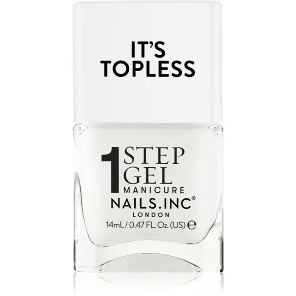 Nails Inc. Nails Inc. It’s Topless gel lak za nohte za dolgoobstojen učinek odtenek Emma 14 ml