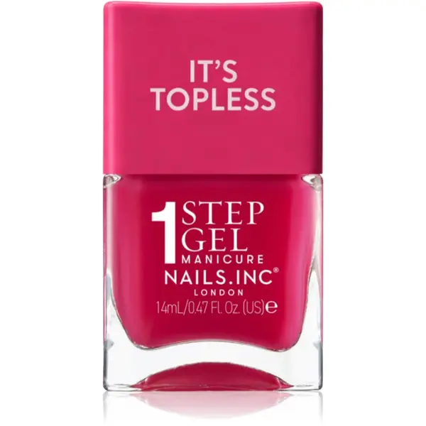 Nails Inc. Nails Inc. It’s Topless gel lak za nohte za dolgoobstojen učinek odtenek Gracie Guava Red 14 ml